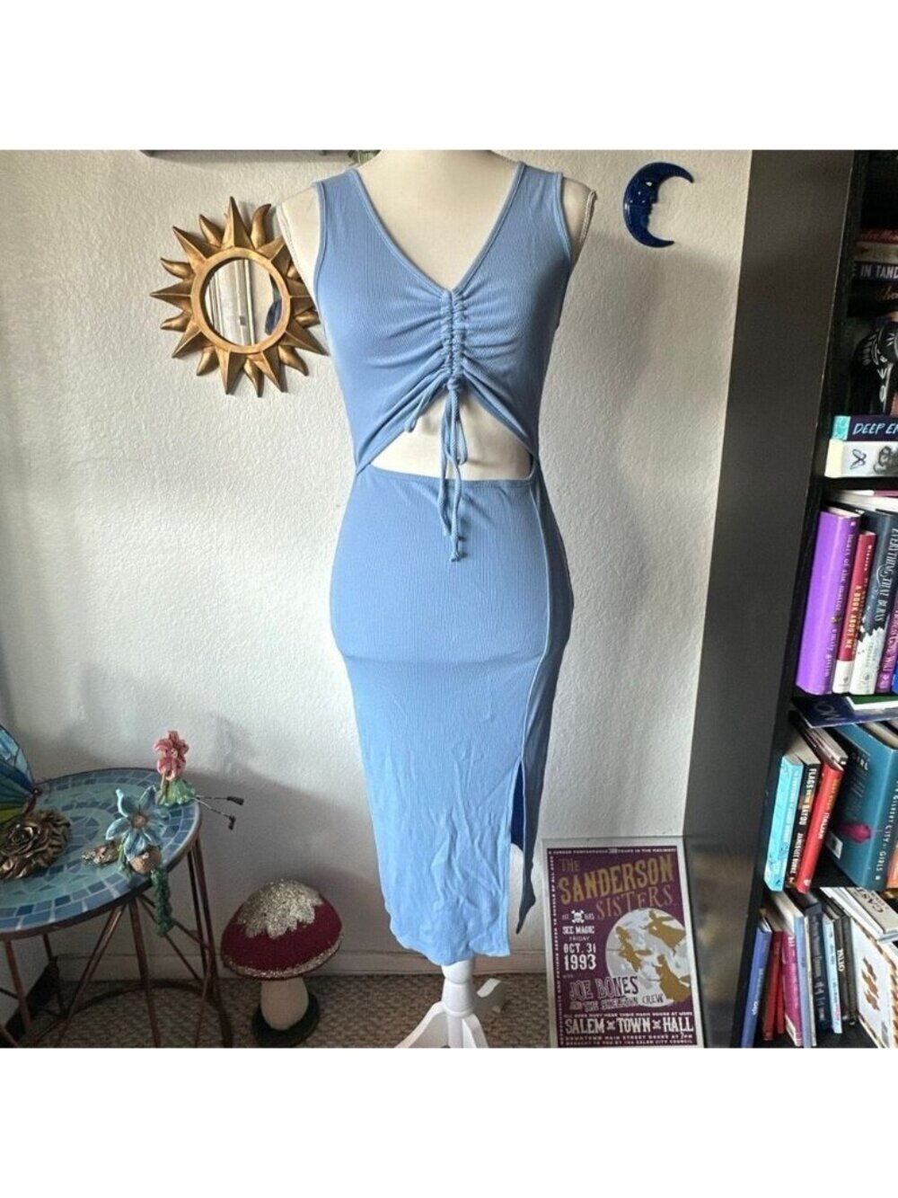 Final Touch Size small light blue fitted tank dress